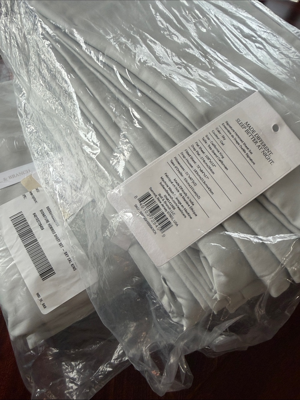 Boll $ Branch signature hemmed Sheet Set color sky size C/K